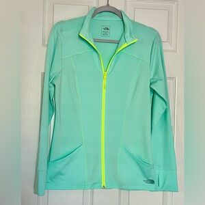 The North Face Women's Mint Green/Yellow Track Running Performance Jacket Medium